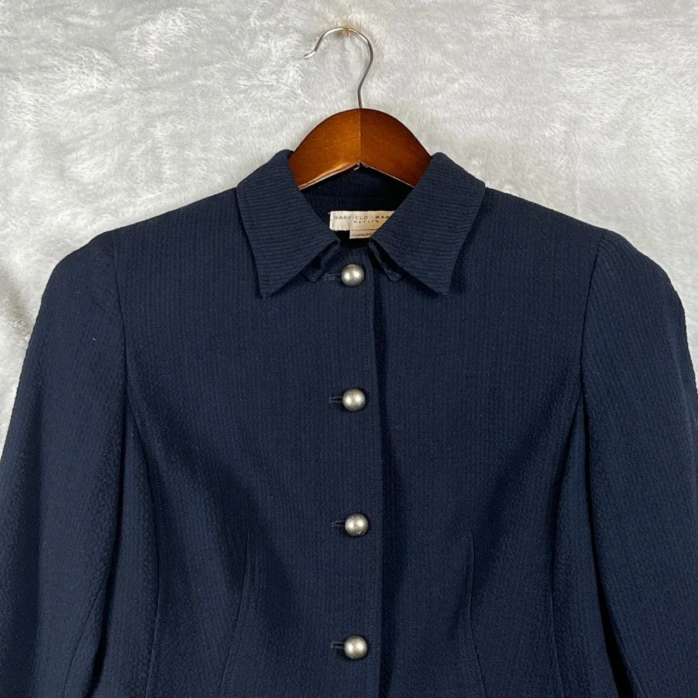 Vintage Garfield & Marks Jacket 4P Navy Wool Blend Lined Made USA Career